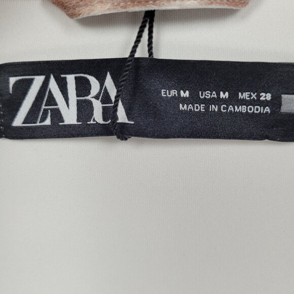 Zara Tan Check Oversized Boxy Snap Up Shacket Lightweight Jacket Size Medium M - Picture 3 of 16